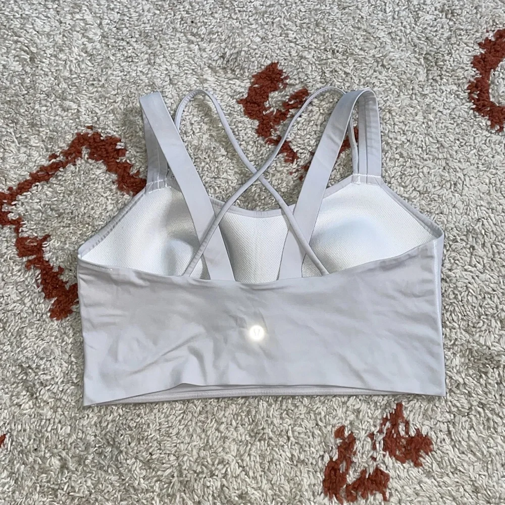 Lululemon- Like a Cloud Longline- Sz 10- Silver/White- C/D Cup! - Picture 4 of 11